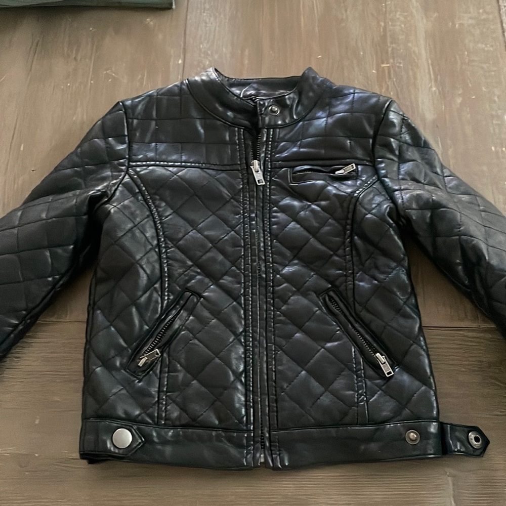 Joe fresh black faux leather jacket